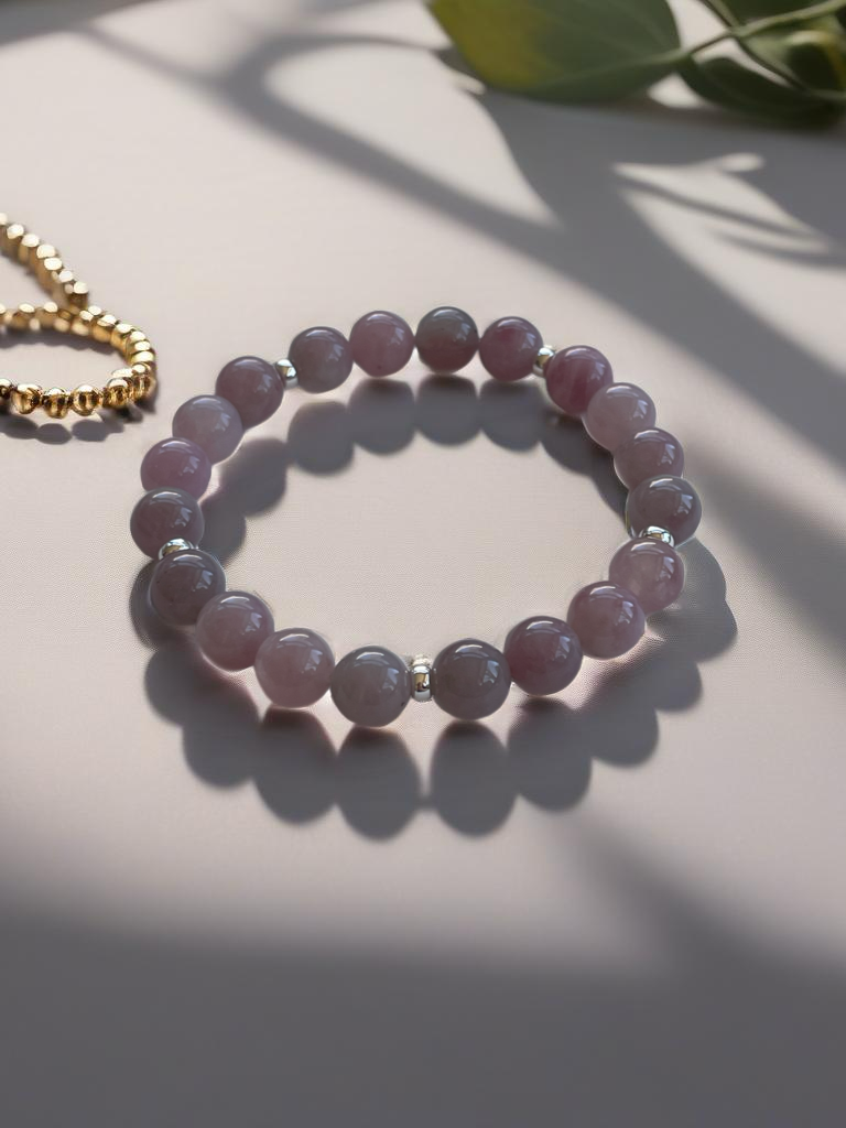 Lavender Rose Quartz stretch bracelet