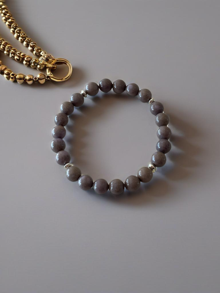 Purple Jade stretch bracelet