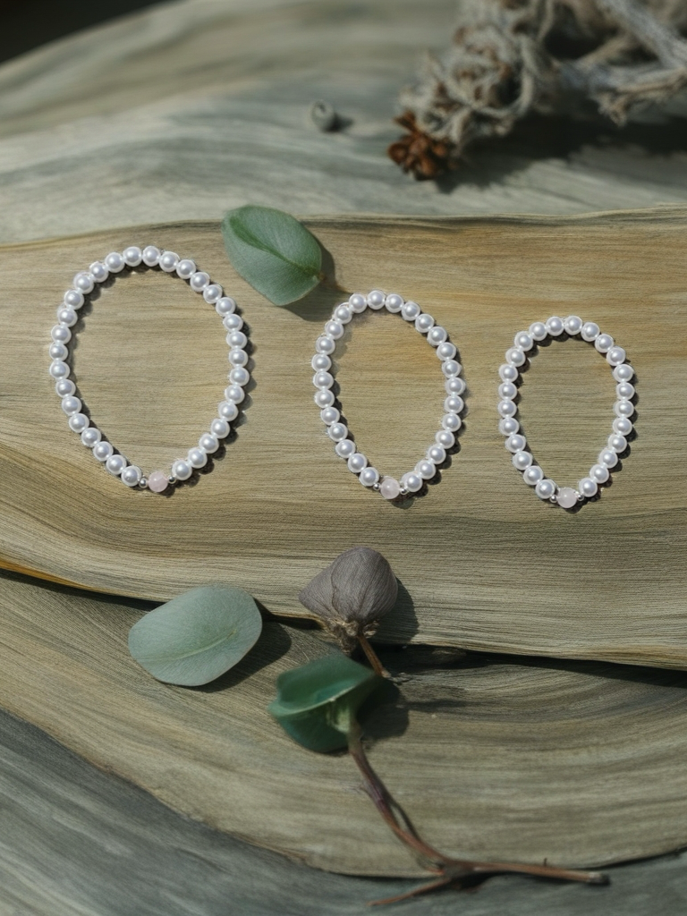Pearl and Rose Quartz stretch bracelet