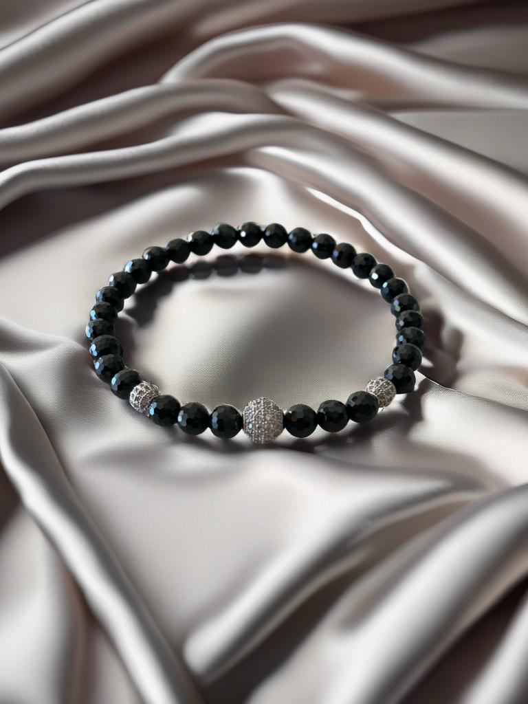Black Spinel stretch bracelet