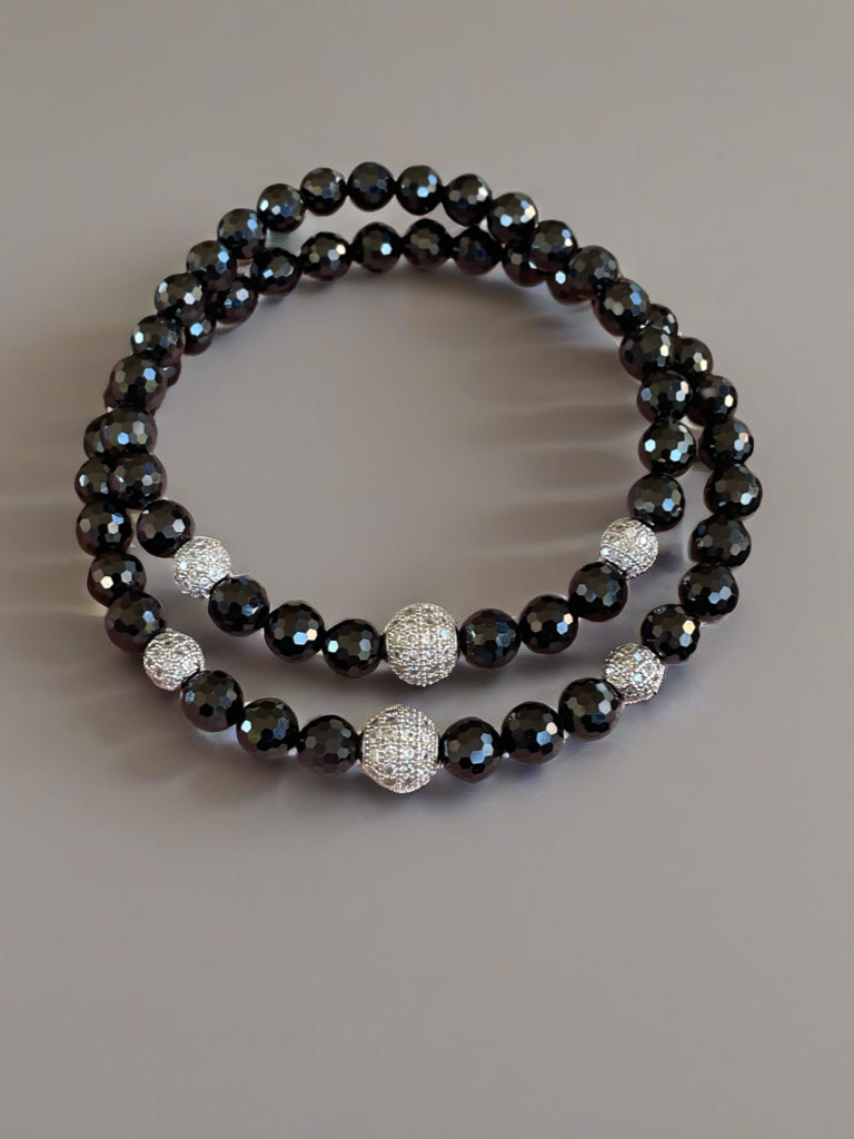 Black Spinel stretch bracelet