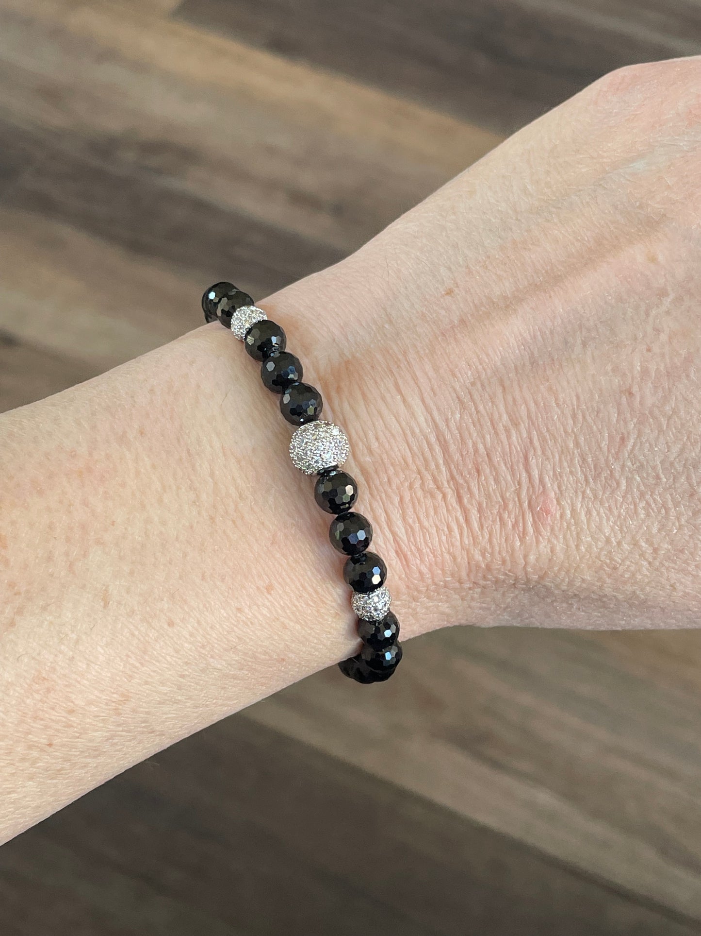 Black Spinel stretch bracelet