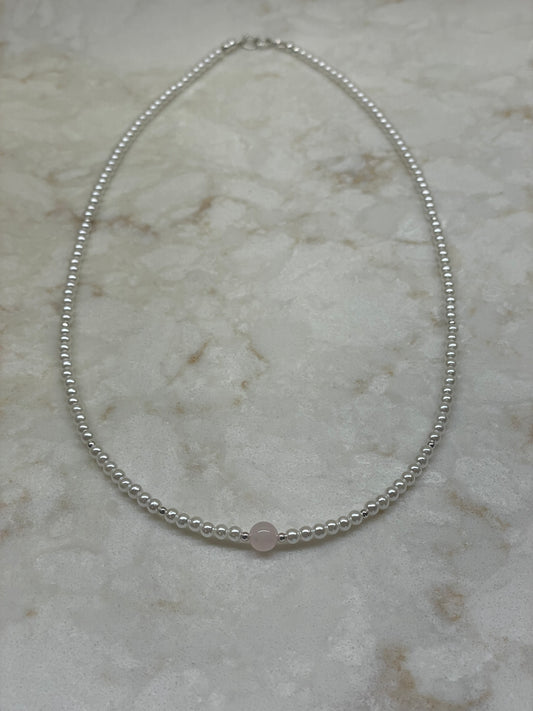 Pearl and Rose Quartz necklace