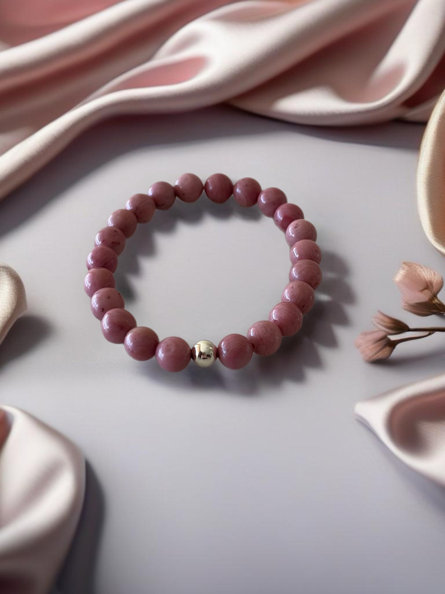 Rhodonite stretch bracelet
