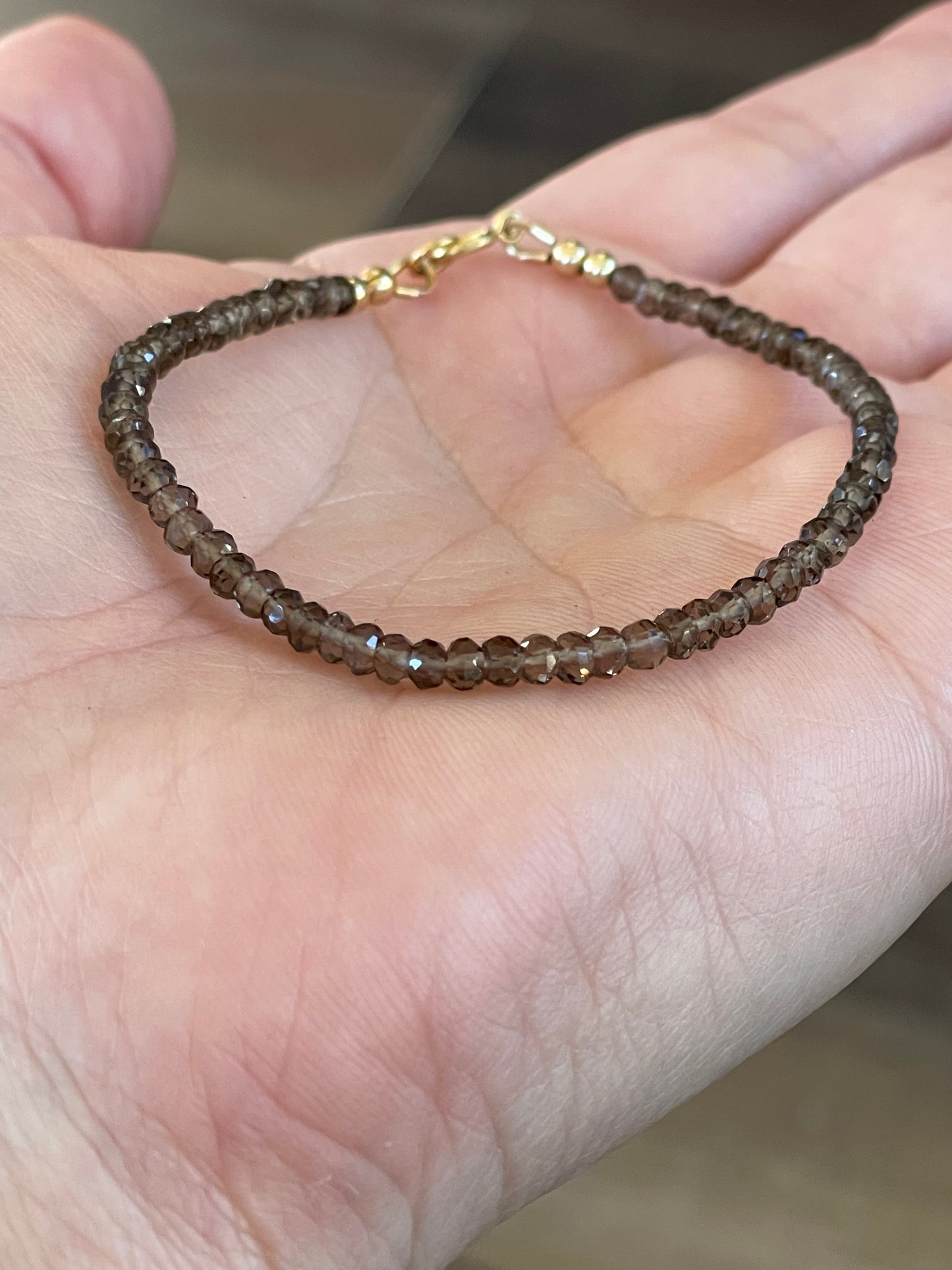 Dark Smokey Quartz rondelle