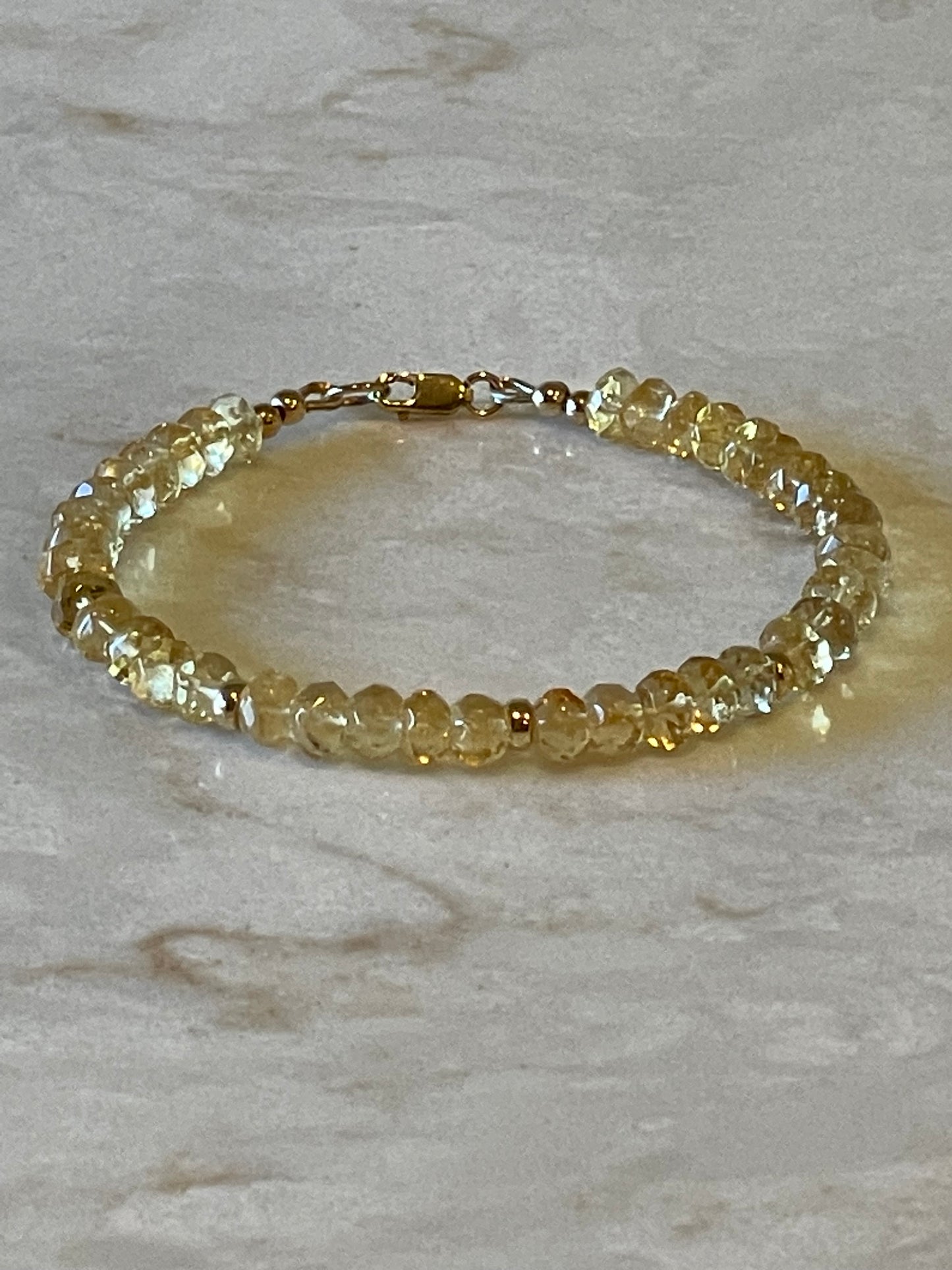 Citrine rondelle bracelet