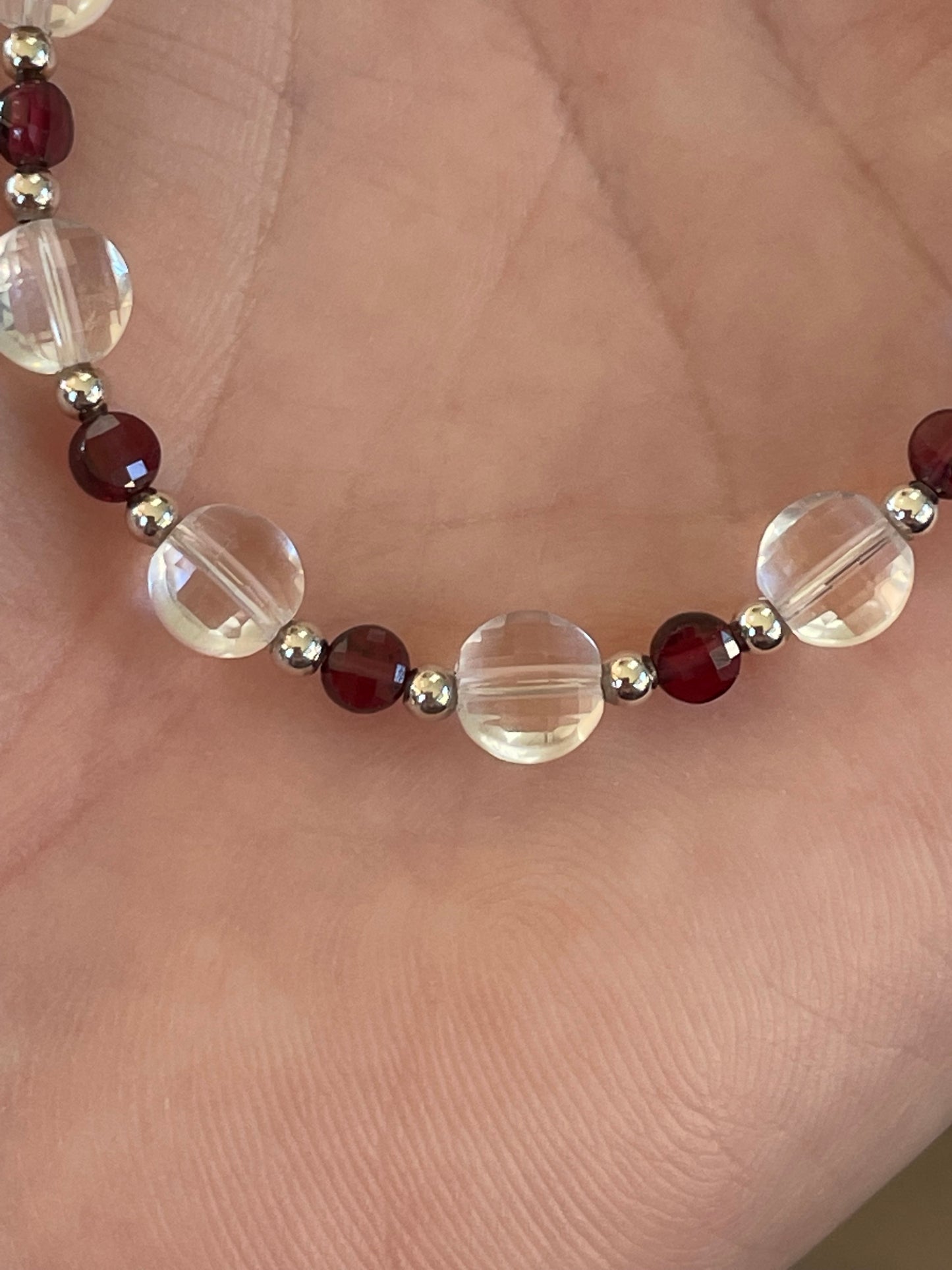 Clear Quartz and Garnet bracelet