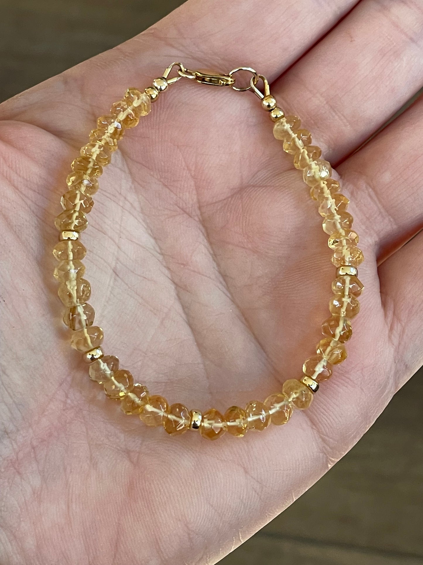 Citrine rondelle bracelet