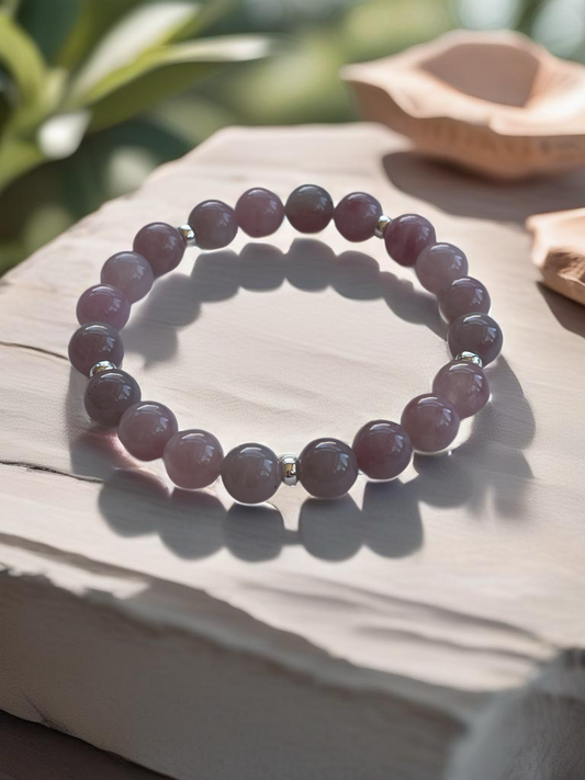 Lavender Rose Quartz stretch bracelet