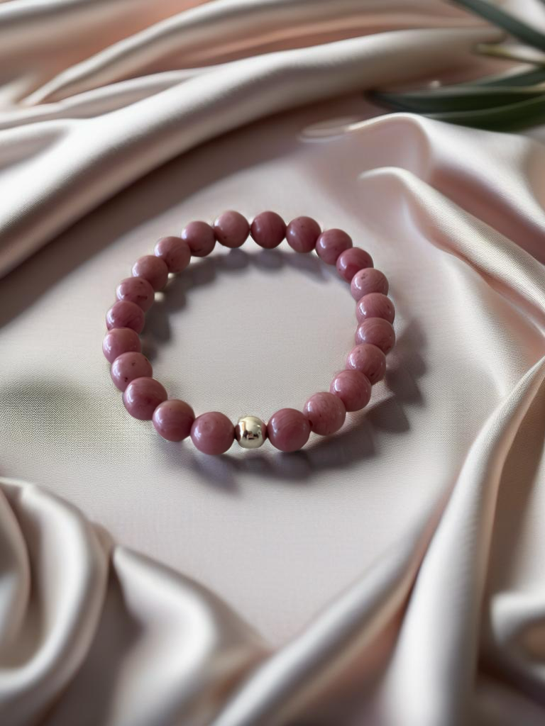Rhodonite stretch bracelet