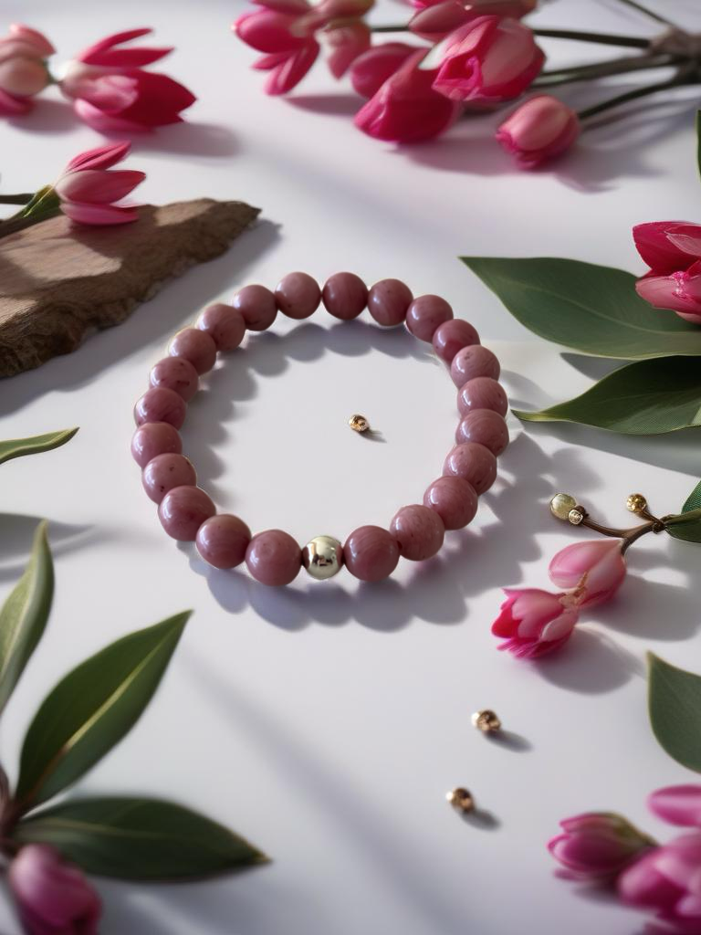 Rhodonite stretch bracelet