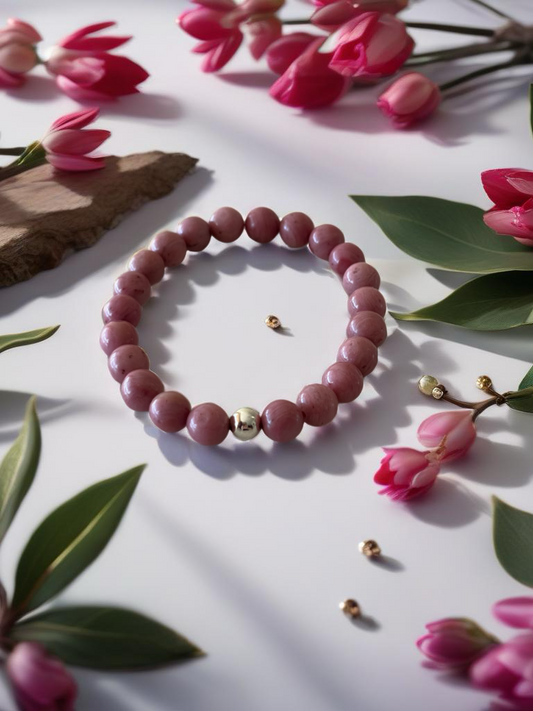 Rhodonite stretch bracelet