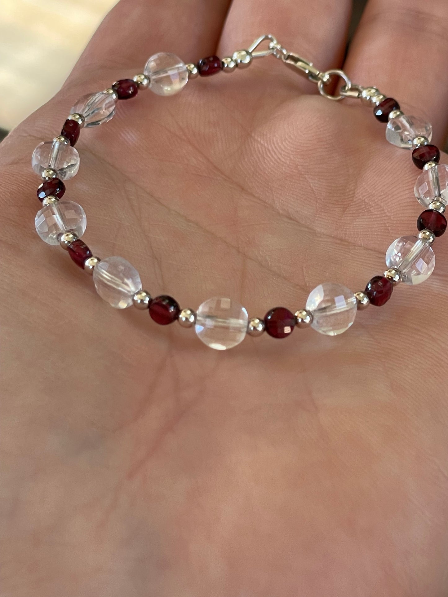 Clear Quartz and Garnet bracelet