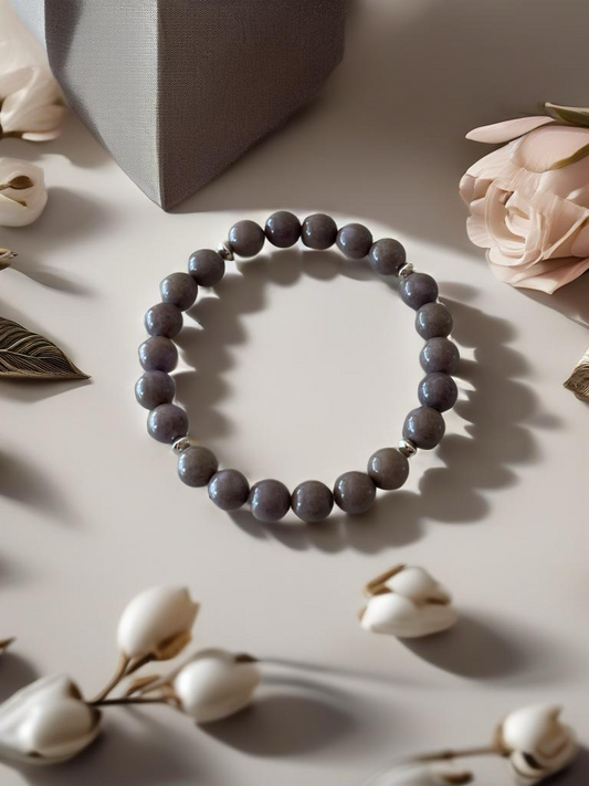 Purple Jade stretch bracelet