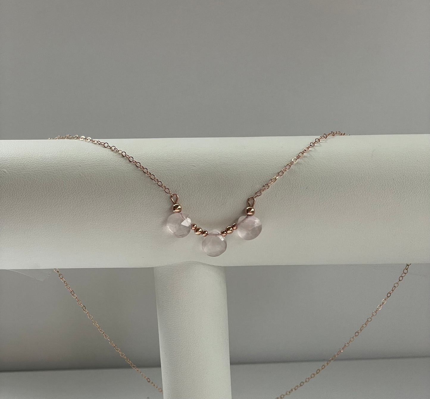 Rose Quartz briolette necklace