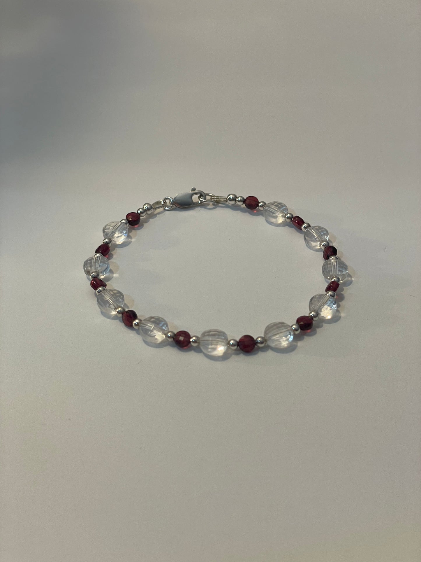 Clear Quartz and Garnet bracelet