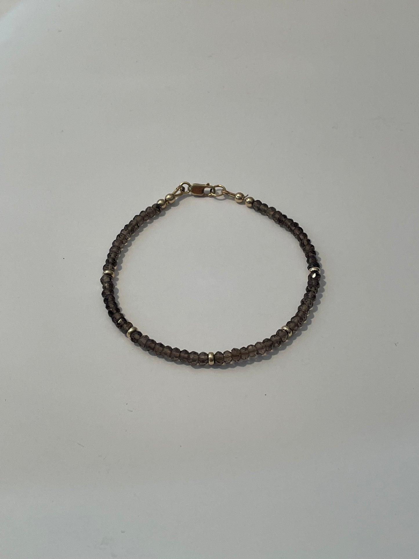 Dark Smokey Quartz rondelle