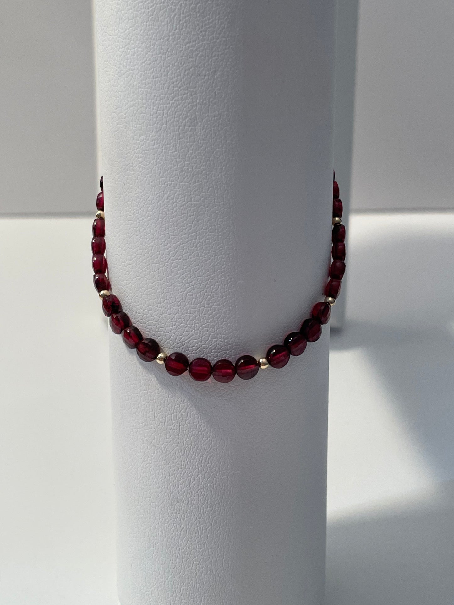 Garnet coin shaped bracelet