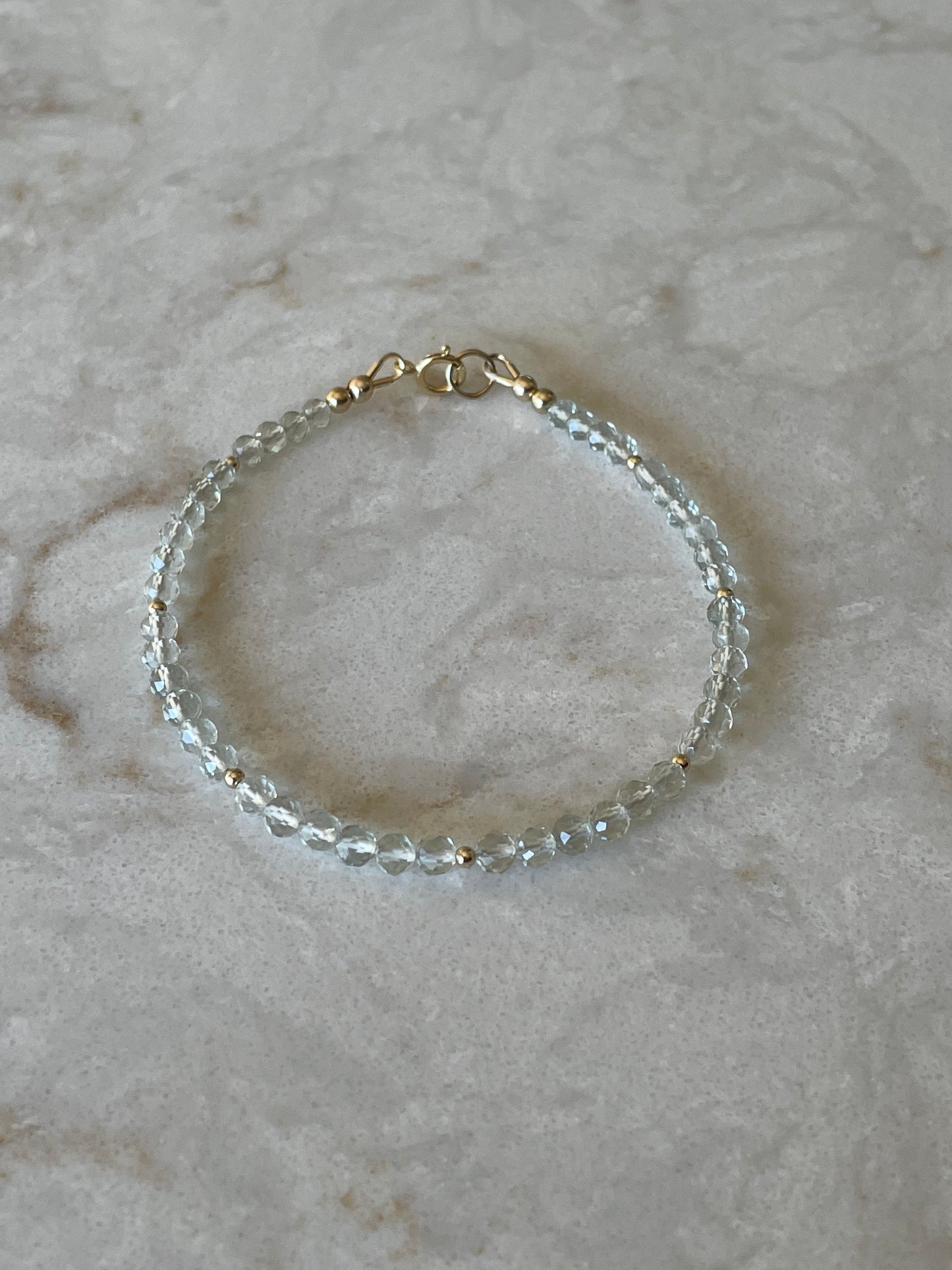 Prasiolite faceted bracelet