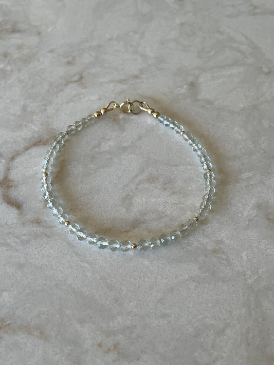 Prasiolite faceted bracelet