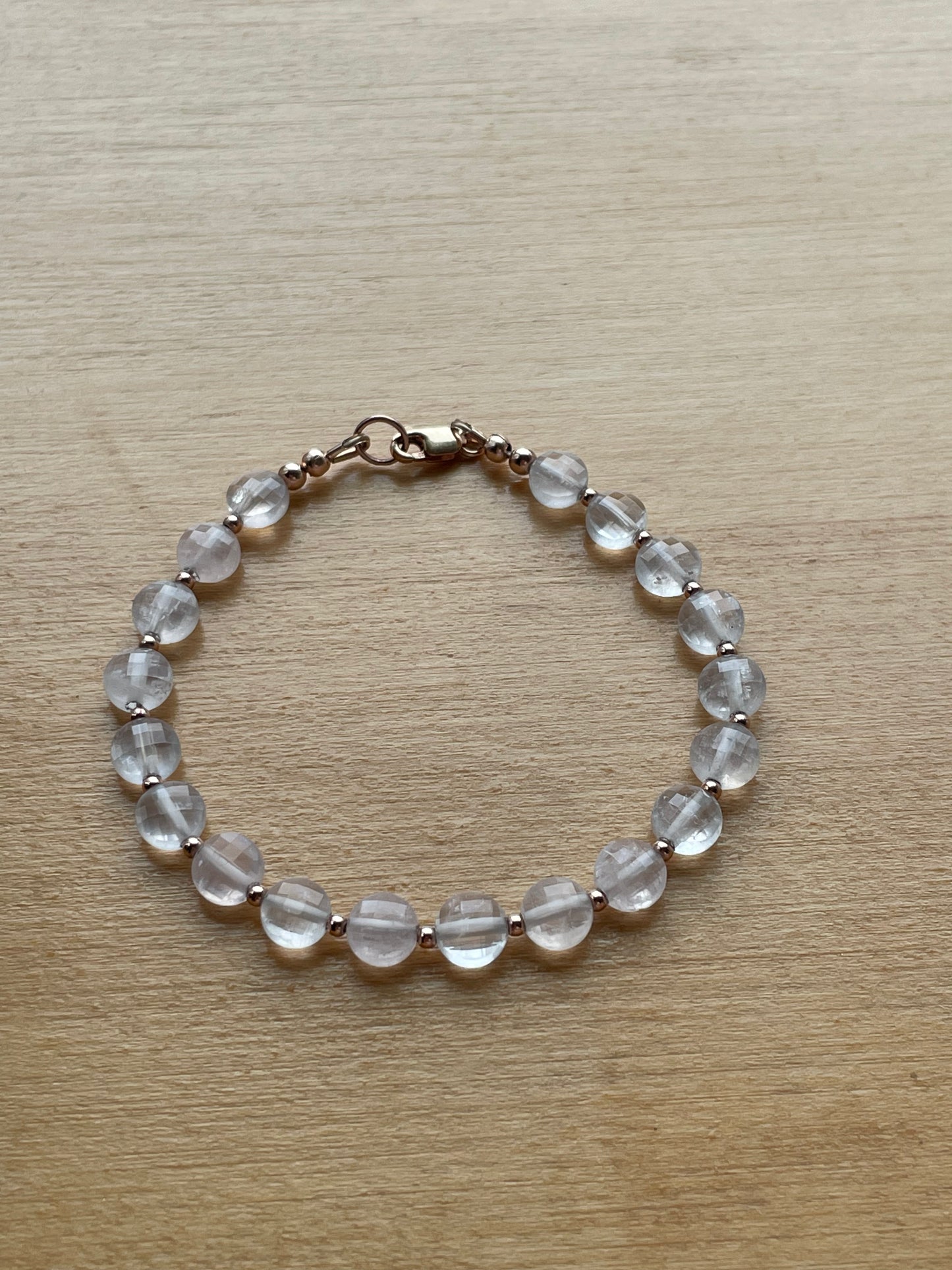Rose Quartz coin bracelet