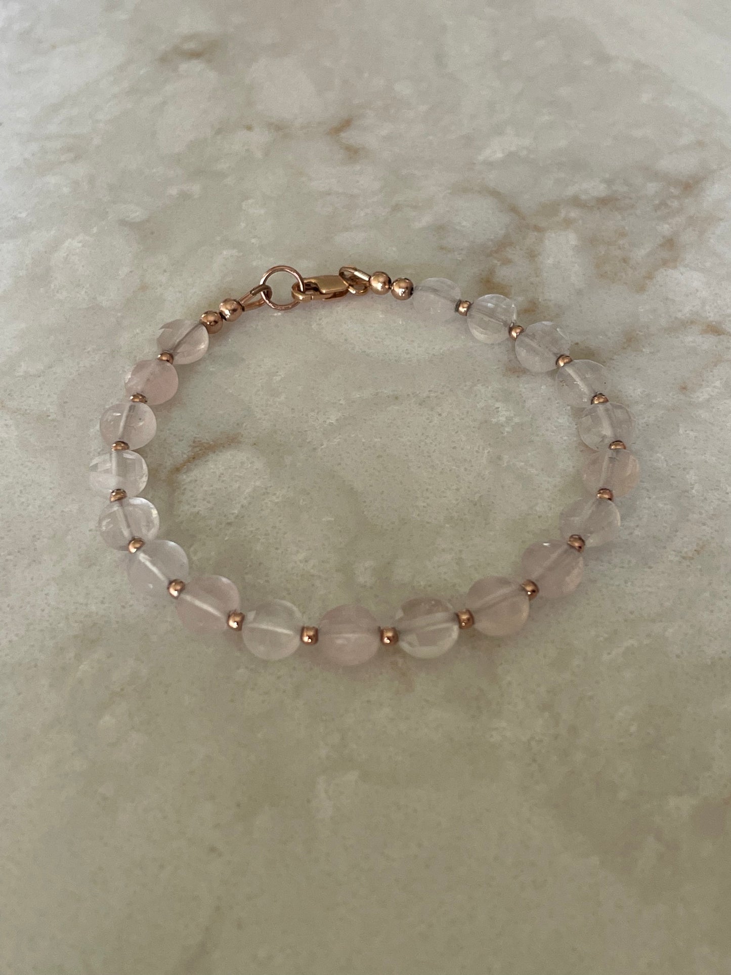 Rose Quartz coin bracelet