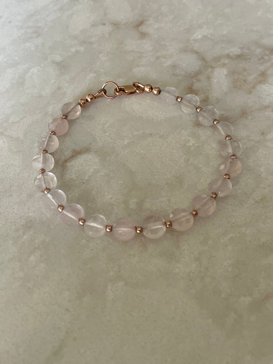 Rose Quartz coin bracelet