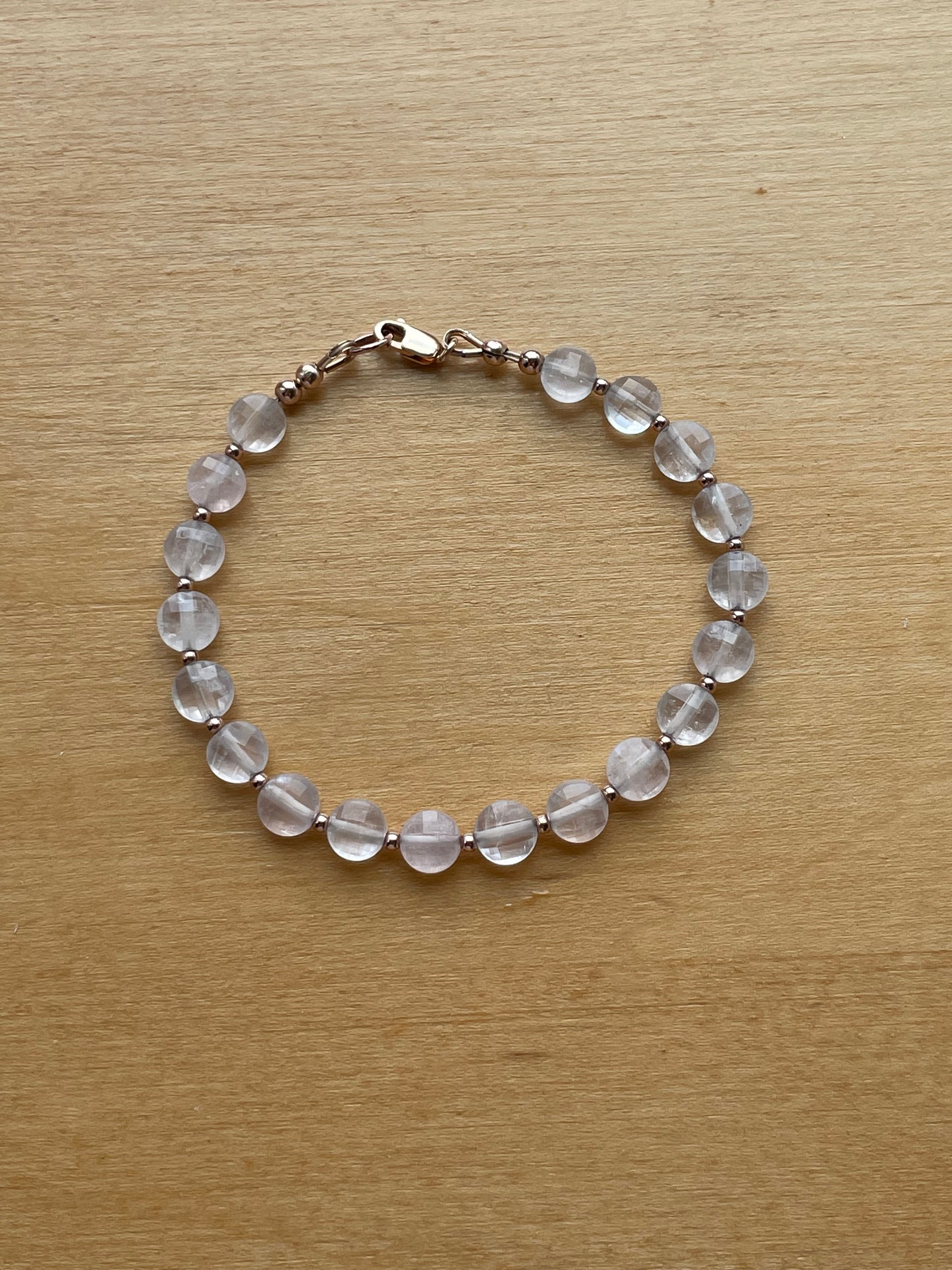 Rose Quartz coin bracelet