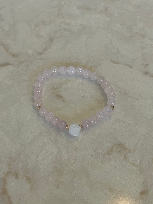 Girl’s rose quartz stretch bracelet