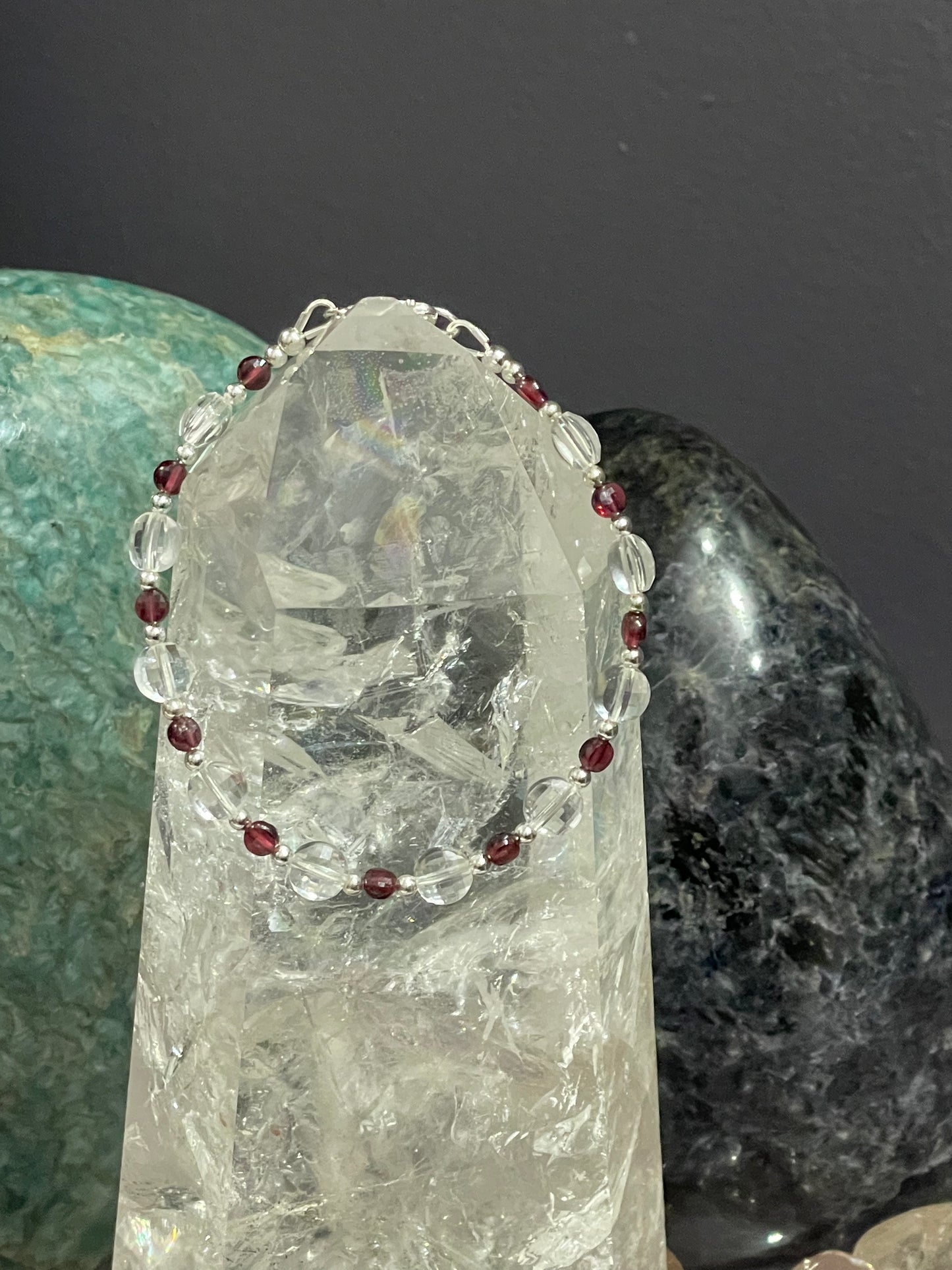 Clear Quartz and Garnet bracelet