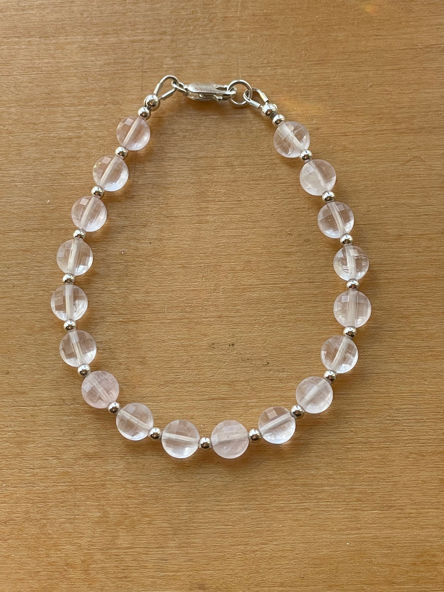 Rose Quartz coin bracelet